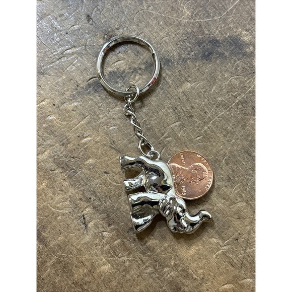 Lucky Elephant Lottery Scratcher Silver Toned Keychain  Lincoln Penny - Picture 6 of 7